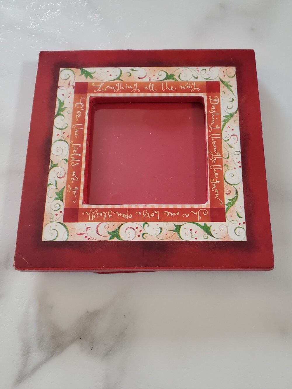Dashing Through the Snow Wood Photo Frame Vintage